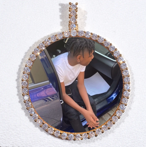 LARGE 3D CIRCLE CUSTOM PICTURE PENDANT