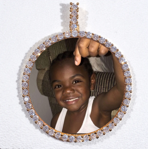 LARGE 3D CIRCLE CUSTOM PICTURE PENDANT