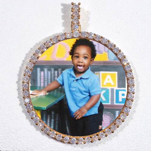 LARGE 3D CIRCLE CUSTOM PICTURE PENDANT