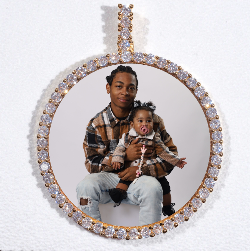 LARGE 3D CIRCLE CUSTOM PICTURE PENDANT