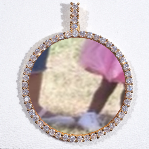 LARGE 3D CIRCLE CUSTOM PICTURE PENDANT