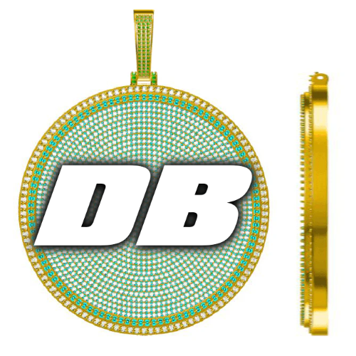 CUSTOM LETTER NECKLACE 3D BIG DISC