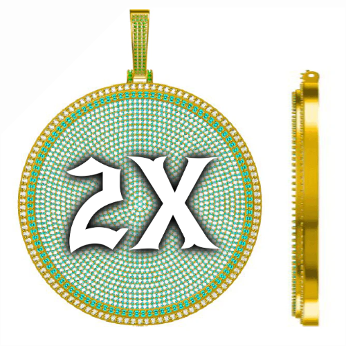 CUSTOM LETTER NECKLACE 3D BIG DISC