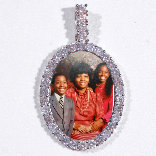 Large 3D Oval Custom Picture Pendant
