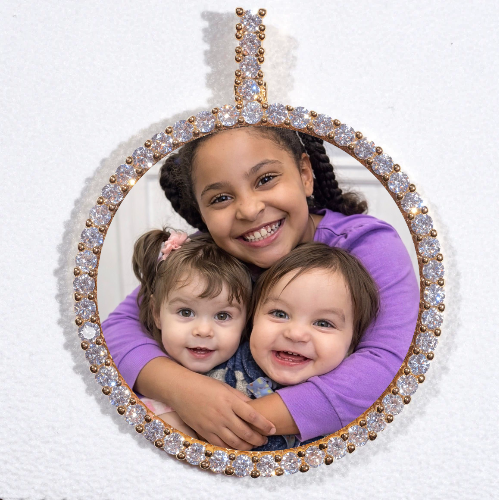 LARGE 3D CIRCLE CUSTOM PICTURE PENDANT