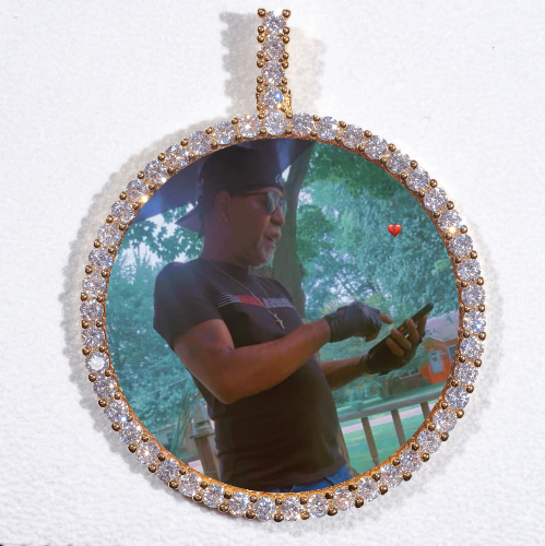 LARGE 3D CIRCLE CUSTOM PICTURE PENDANT