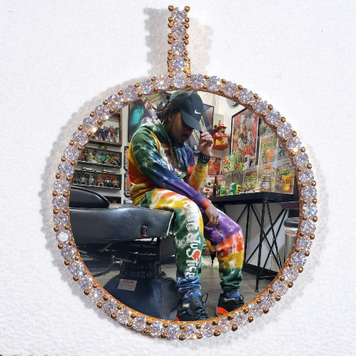 LARGE 3D CIRCLE CUSTOM PICTURE PENDANT