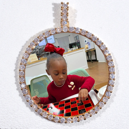 LARGE 3D CIRCLE CUSTOM PICTURE PENDANT