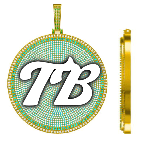 CUSTOM LETTER NECKLACE 3D BIG DISC