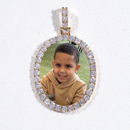 3D Oval Custom Picture Pendant