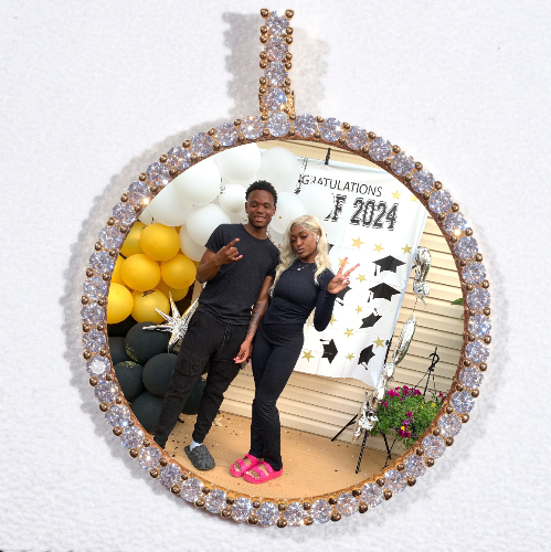 LARGE 3D CIRCLE CUSTOM PICTURE PENDANT