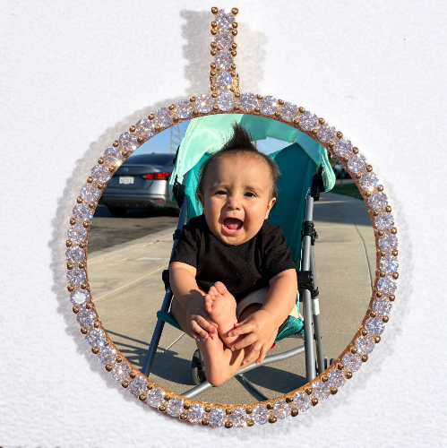 LARGE 3D CIRCLE CUSTOM PICTURE PENDANT