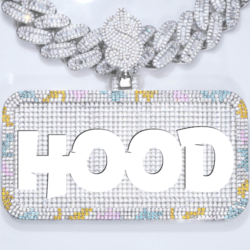 CUSTOM LETTER NECKLACE 3D COLORFUL SQUARE