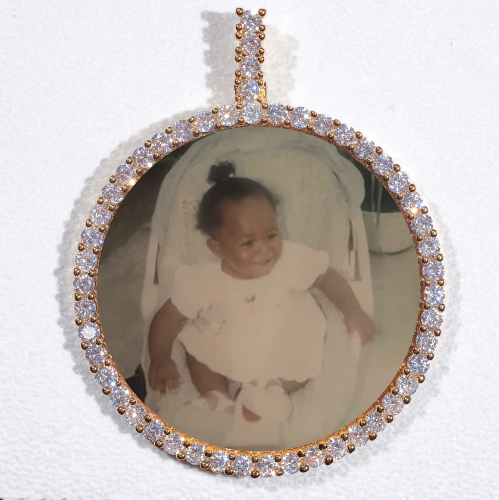 LARGE 3D CIRCLE CUSTOM PICTURE PENDANT