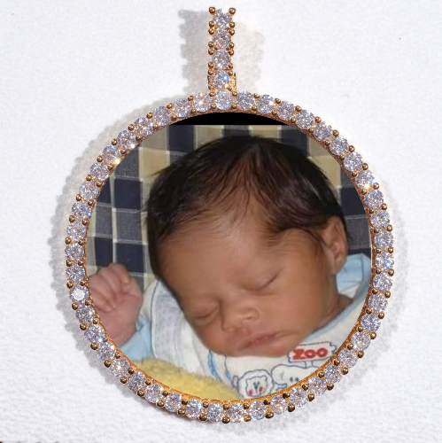 LARGE 3D CIRCLE CUSTOM PICTURE PENDANT