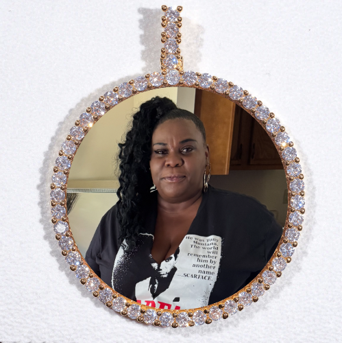 LARGE 3D CIRCLE CUSTOM PICTURE PENDANT