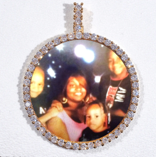 LARGE 3D CIRCLE CUSTOM PICTURE PENDANT
