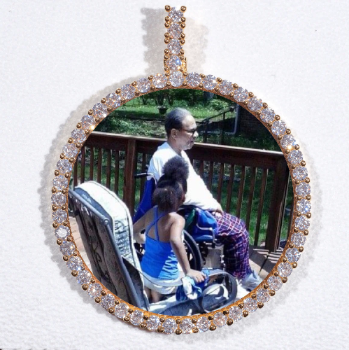LARGE 3D CIRCLE CUSTOM PICTURE PENDANT