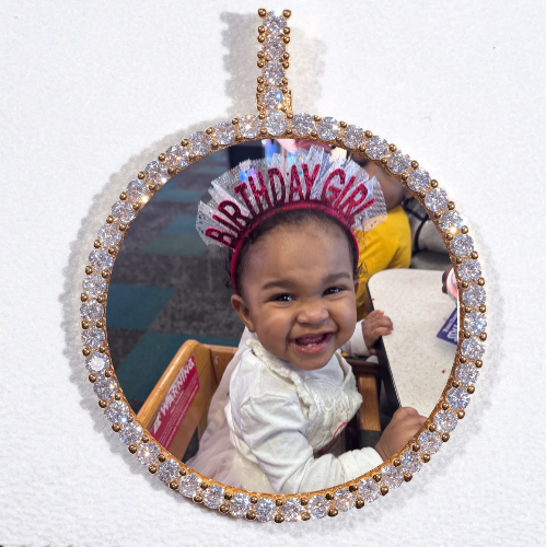 LARGE 3D CIRCLE CUSTOM PICTURE PENDANT