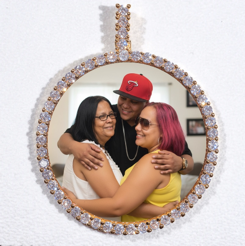 LARGE 3D CIRCLE CUSTOM PICTURE PENDANT