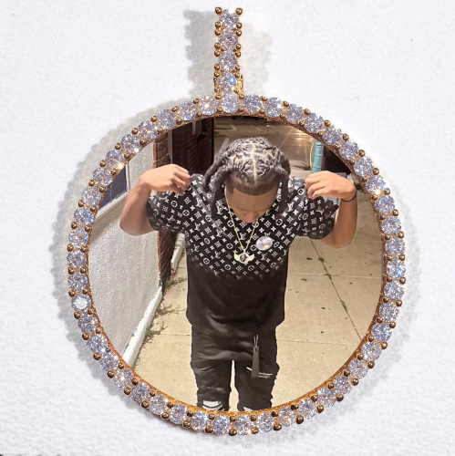 LARGE 3D CIRCLE CUSTOM PICTURE PENDANT