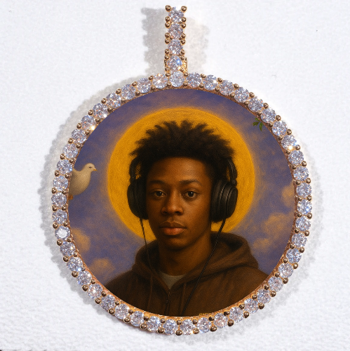 LARGE 3D CIRCLE CUSTOM PICTURE PENDANT