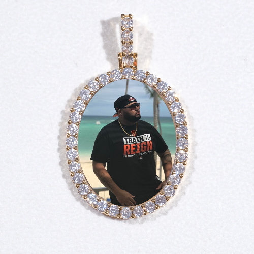 3D Oval Custom Picture Pendant