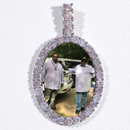 Large 3D Oval Custom Picture Pendant