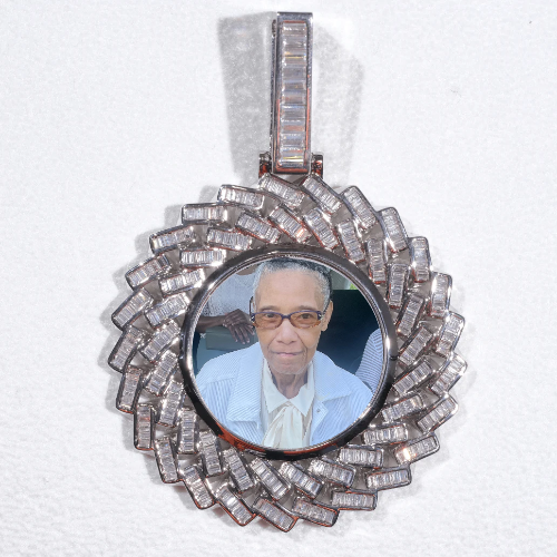 Large 3D Baguette Custom Picture Pendant