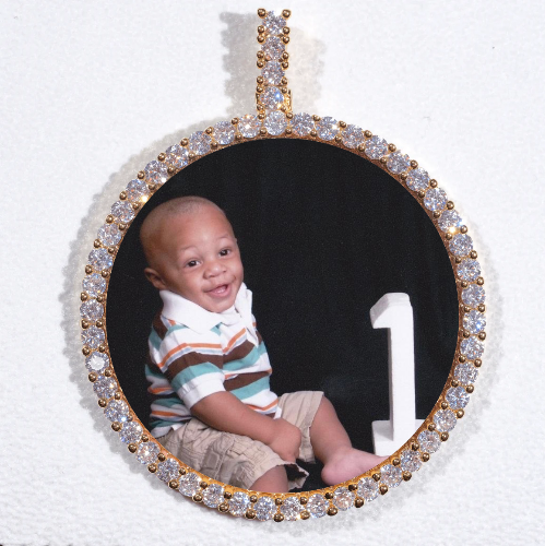 LARGE 3D CIRCLE CUSTOM PICTURE PENDANT