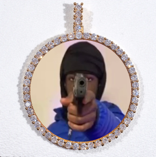 LARGE 3D CIRCLE CUSTOM PICTURE PENDANT