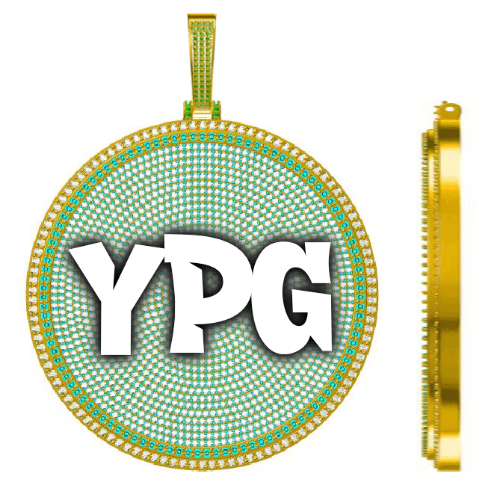 CUSTOM LETTER NECKLACE 3D BIG DISC
