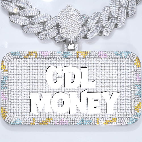CUSTOM LETTER NECKLACE 3D COLORFUL SQUARE