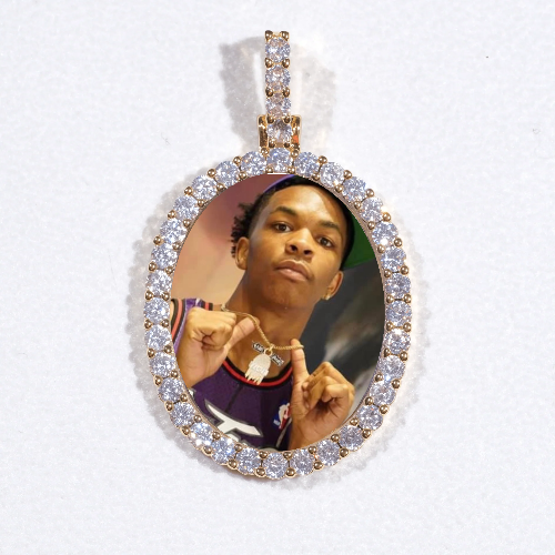 3D Oval Custom Picture Pendant