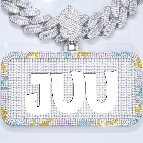 CUSTOM LETTER NECKLACE 3D COLORFUL SQUARE