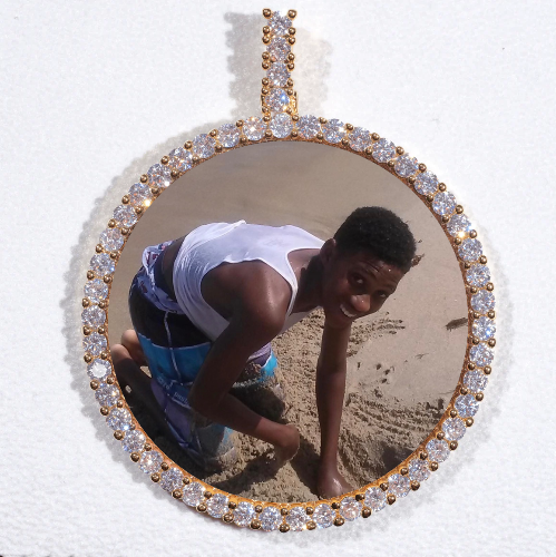 LARGE 3D CIRCLE CUSTOM PICTURE PENDANT