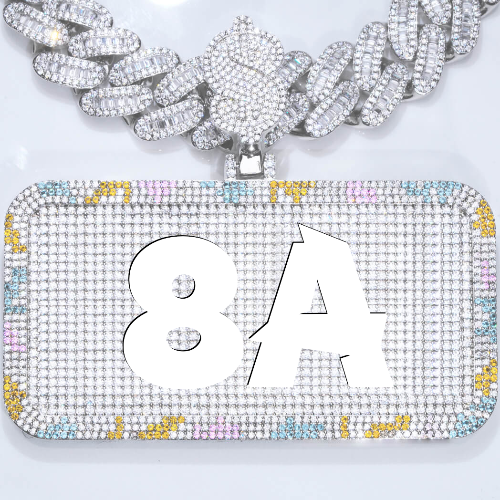 CUSTOM LETTER NECKLACE 3D COLORFUL SQUARE