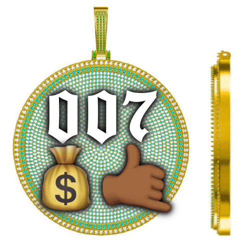 CUSTOM LETTER NECKLACE 3D BIG DISC