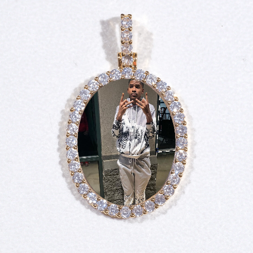 3D Oval Custom Picture Pendant