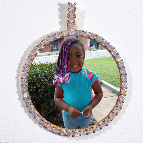 LARGE 3D CIRCLE CUSTOM PICTURE PENDANT