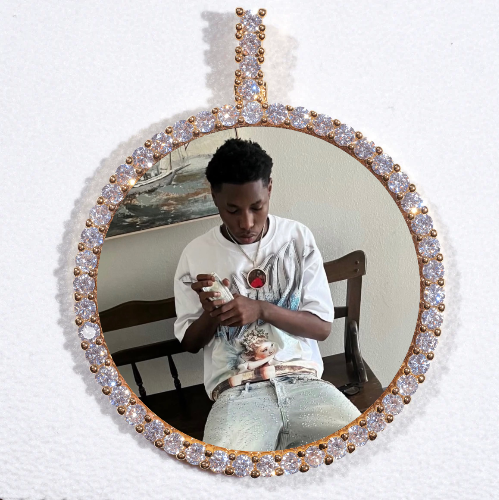 LARGE 3D CIRCLE CUSTOM PICTURE PENDANT