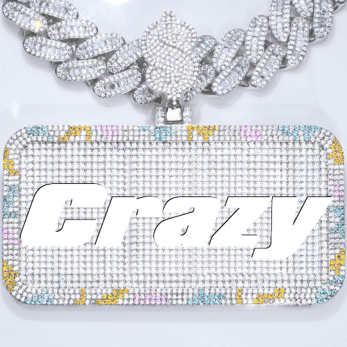 CUSTOM LETTER NECKLACE 3D COLORFUL SQUARE