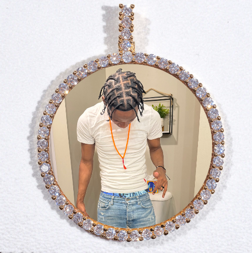 LARGE 3D CIRCLE CUSTOM PICTURE PENDANT
