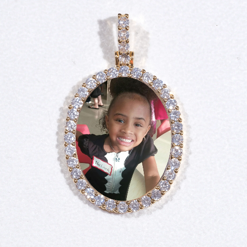 3D Oval Custom Picture Pendant