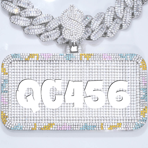 CUSTOM LETTER NECKLACE 3D COLORFUL SQUARE