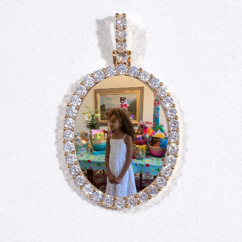3D Oval Custom Picture Pendant