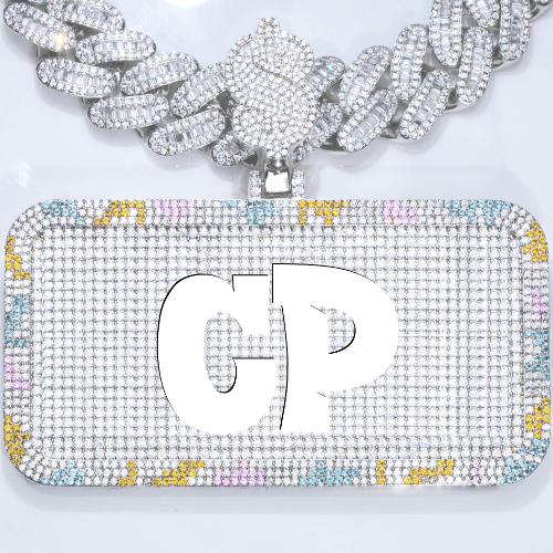 CUSTOM LETTER NECKLACE 3D COLORFUL SQUARE
