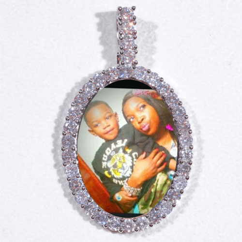 Large 3D Oval Custom Picture Pendant