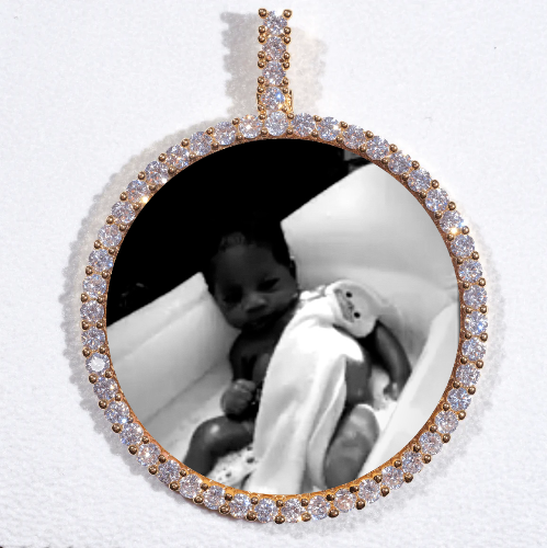LARGE 3D CIRCLE CUSTOM PICTURE PENDANT