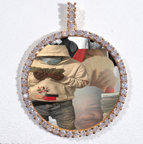 LARGE 3D CIRCLE CUSTOM PICTURE PENDANT